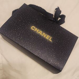 CHANEL Black and Gold Starry Gift Bag